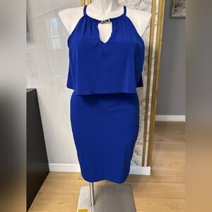 Elegant Blue Sleeveless Dress